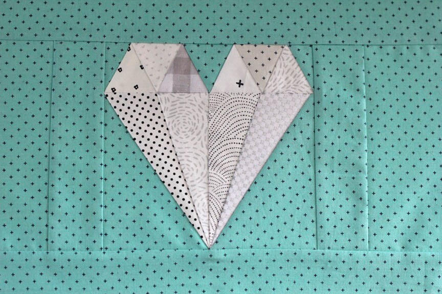 Diamond Heart Foundation Paper Pieced Quilt Block PDF Pattern - Instant Download