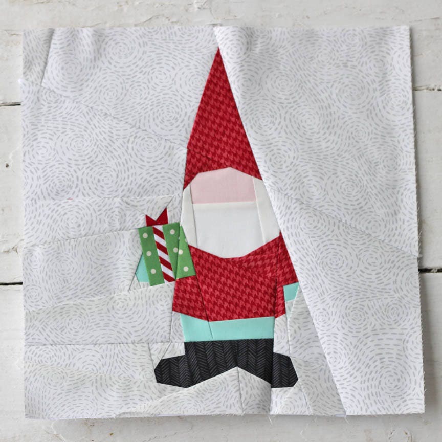Christmas Gnome Foundation Paper Pieced Quilt Block PDF Pattern - Instant Download