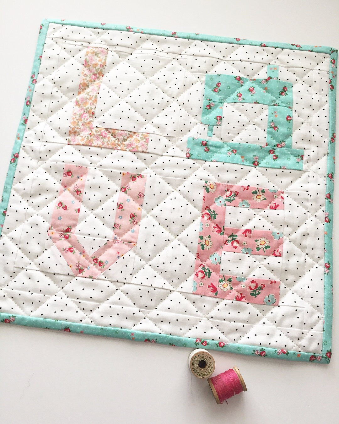Sew in Love Mini Quilt PDF Pattern - Instant Download