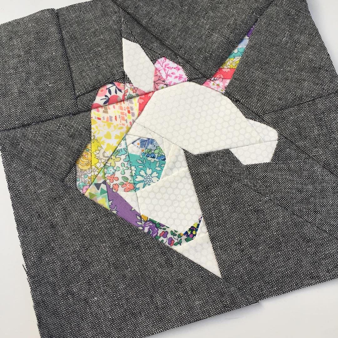 Magical Unicorn Foundation Paper Piecing Quilt Block PDF Pattern - Instant Download