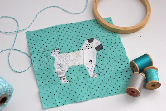 Mimi the Pug Foundation Paper Piecing Quilt Block PDF Pattern - Instant Download