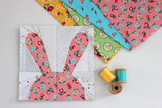 Peek-a-Boo Bunny Foundation Paper Piecing Quilt Block PDF Pattern - Instant Download