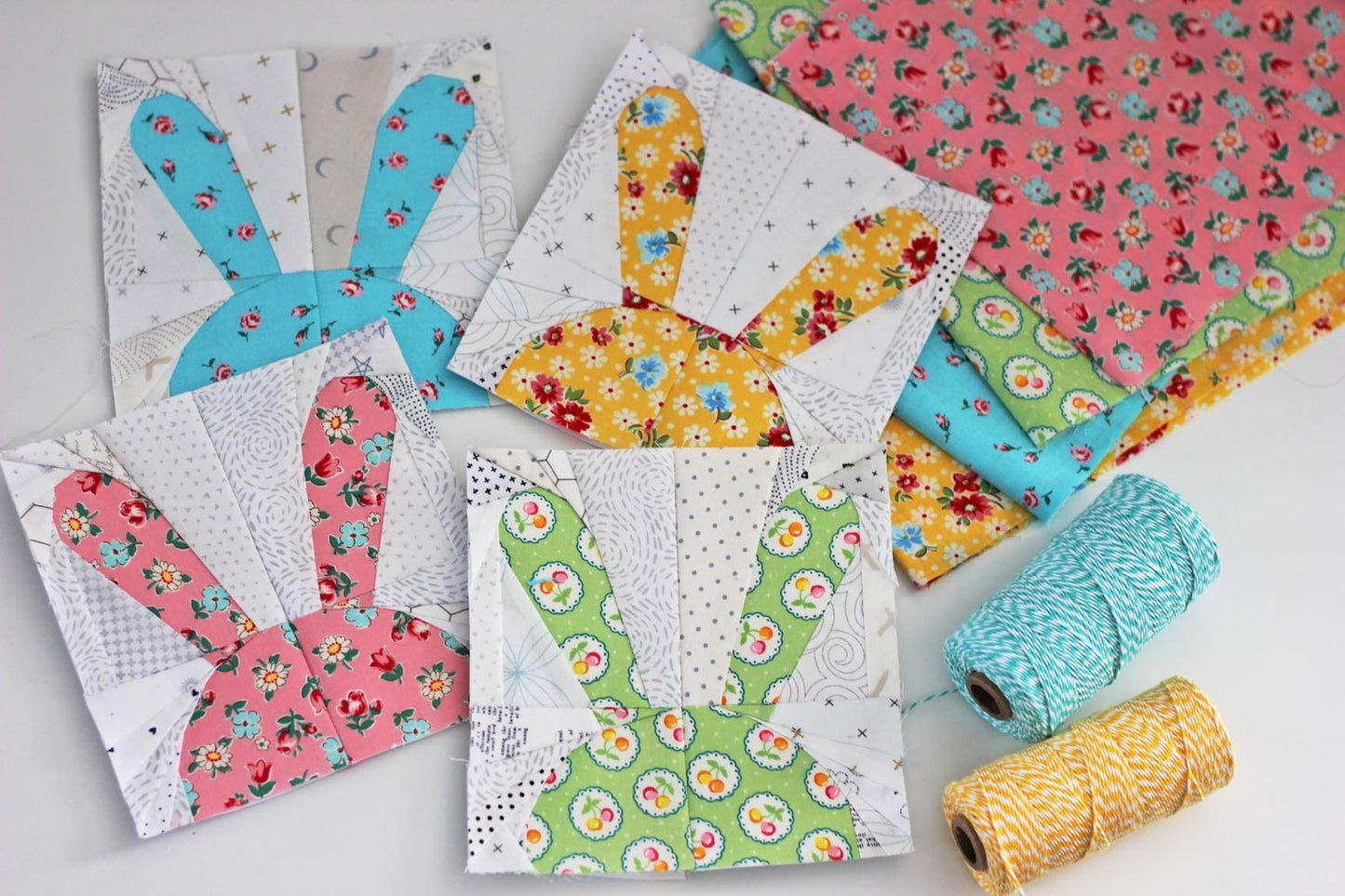 Peek-a-Boo Bunny Foundation Paper Piecing Quilt Block PDF Pattern - Instant Download