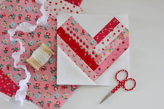 Herringbone Heart Foundation Paper Pieced Quilt Block PDF Pattern - Instant Download