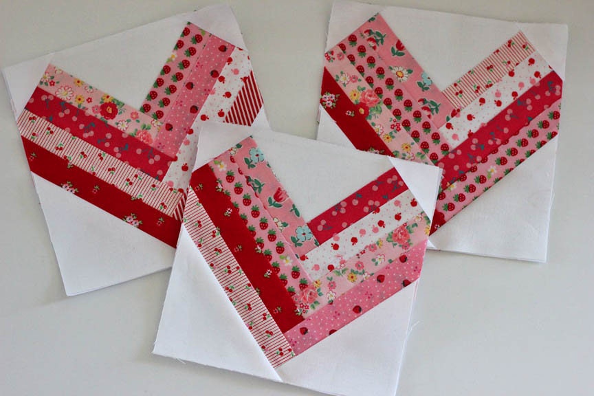 Herringbone Heart Foundation Paper Pieced Quilt Block PDF Pattern - Instant Download