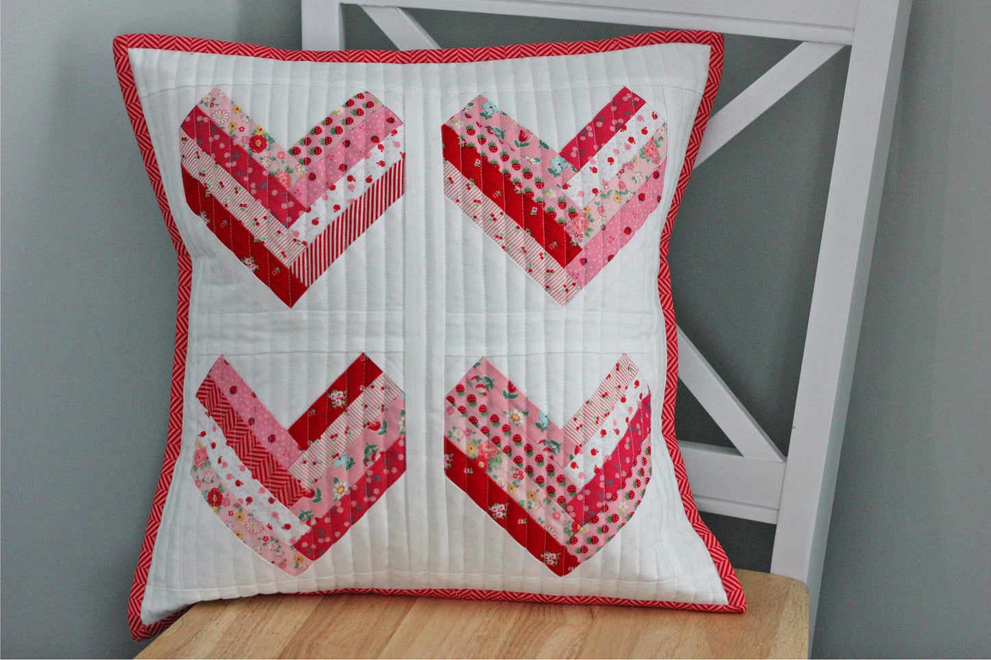 Herringbone Heart Foundation Paper Pieced Quilt Block PDF Pattern - Instant Download