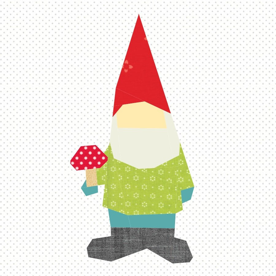 Forest Gnome Foundation Paper Pieced Quilt Block PDF Pattern - Instant Download