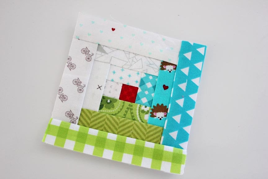 Tiny Log Cabin Foundation Paper Piecing Quilt Block PDF Pattern - Instant Download
