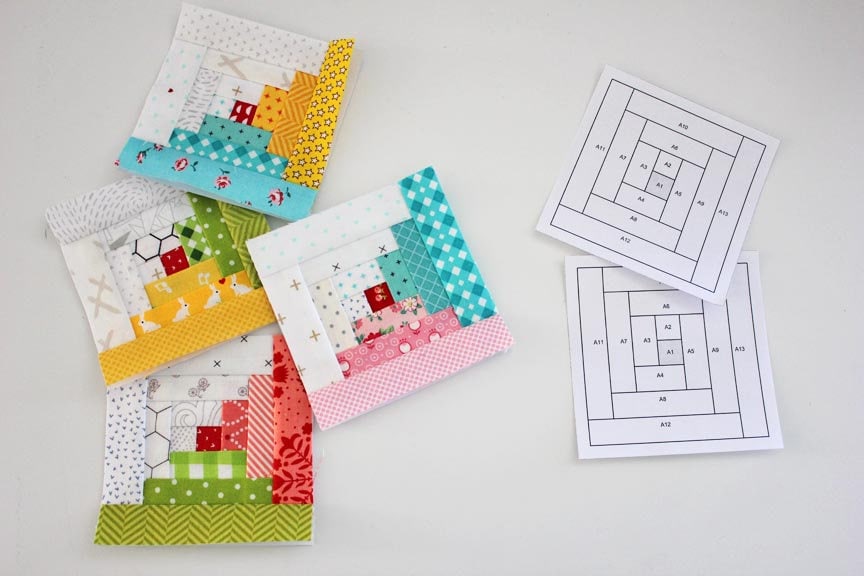 Tiny Log Cabin Foundation Paper Piecing Quilt Block PDF Pattern - Instant Download