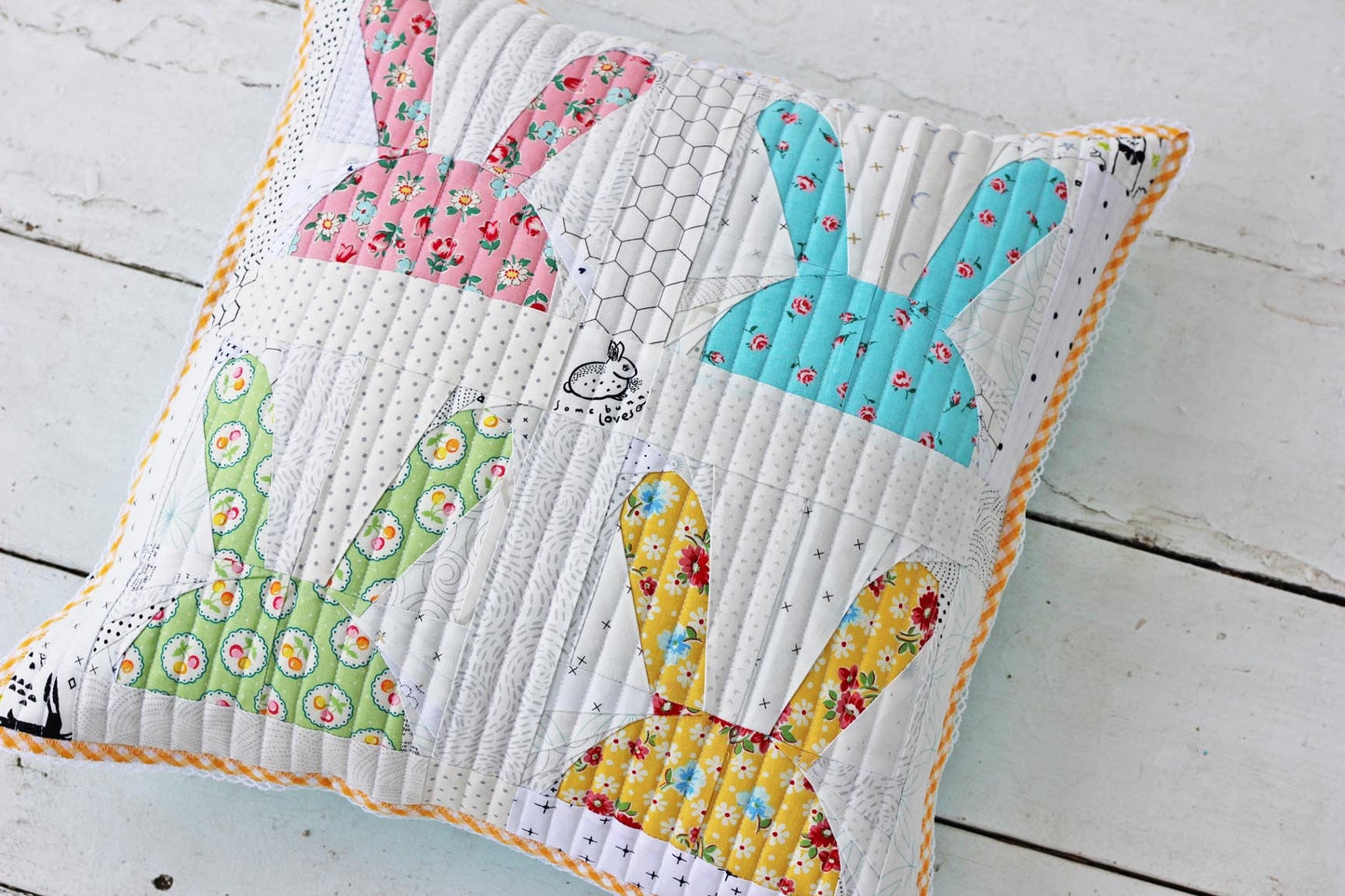 Peek-a-Boo Bunny Foundation Paper Piecing Quilt Block PDF Pattern - Instant Download