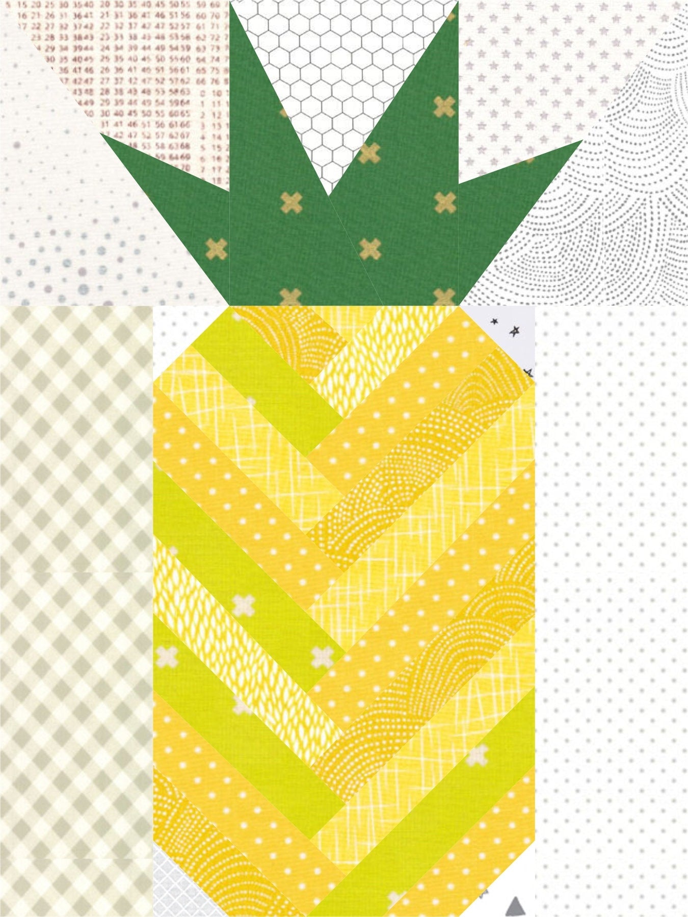 Herringbone Pineapple Foundation Paper Pieced Quilt Block PDF Pattern - Instant Download