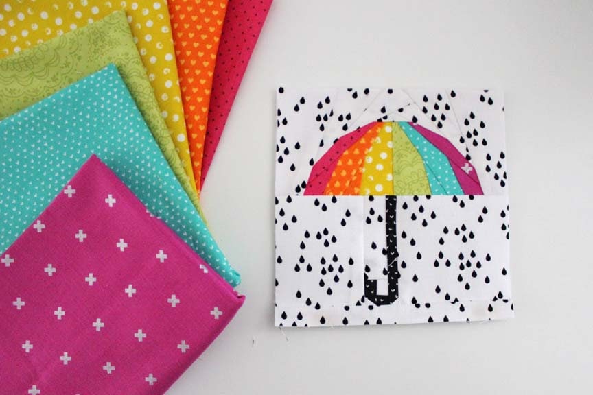 Hello Rain! Foundation Paper Pieced Quilt Block PDF Pattern - Instant Download