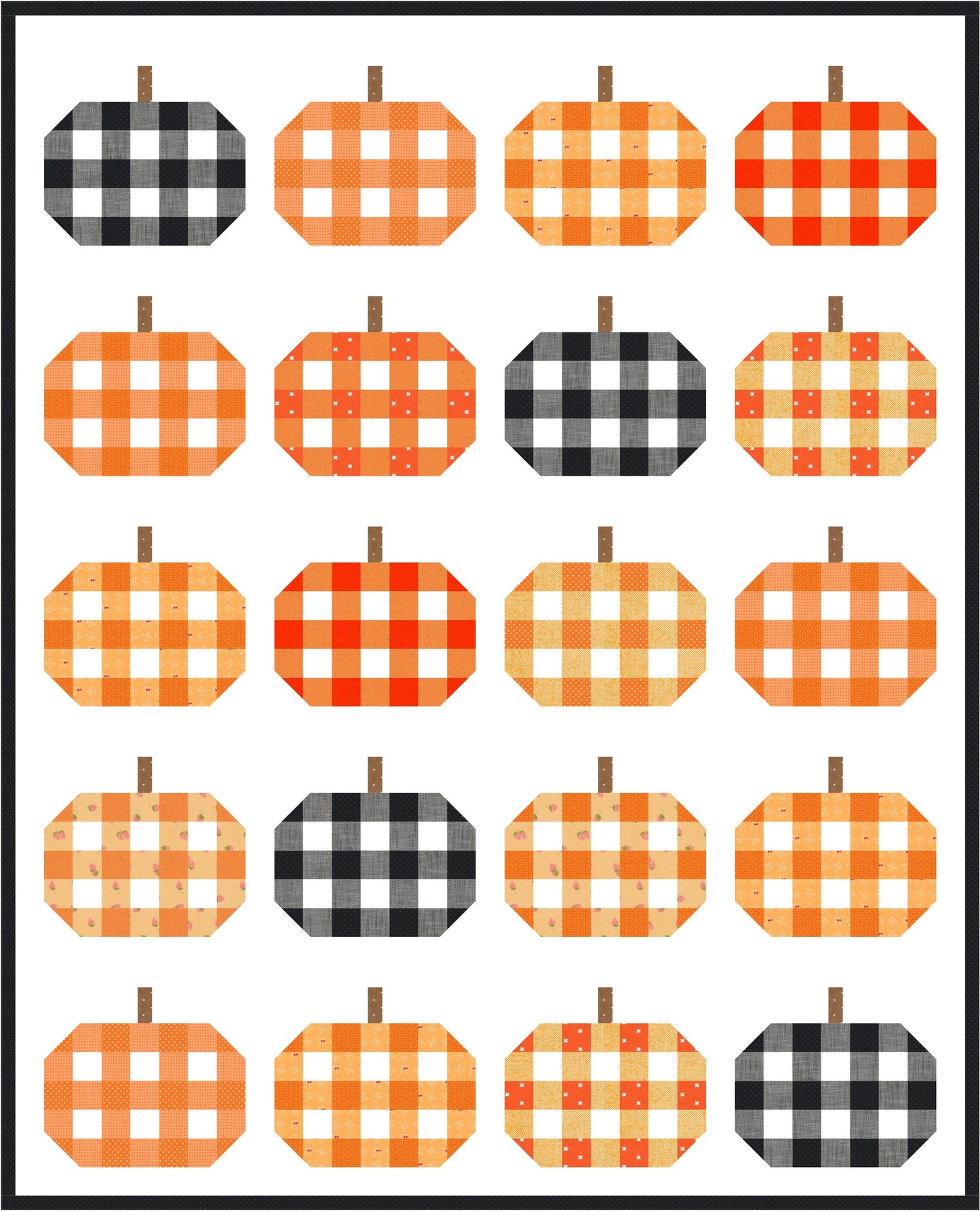 Plaid Pumpkins Quilt PDF Pattern - Instant Download