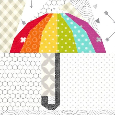 Hello Rain! Foundation Paper Pieced Quilt Block PDF Pattern - Instant Download