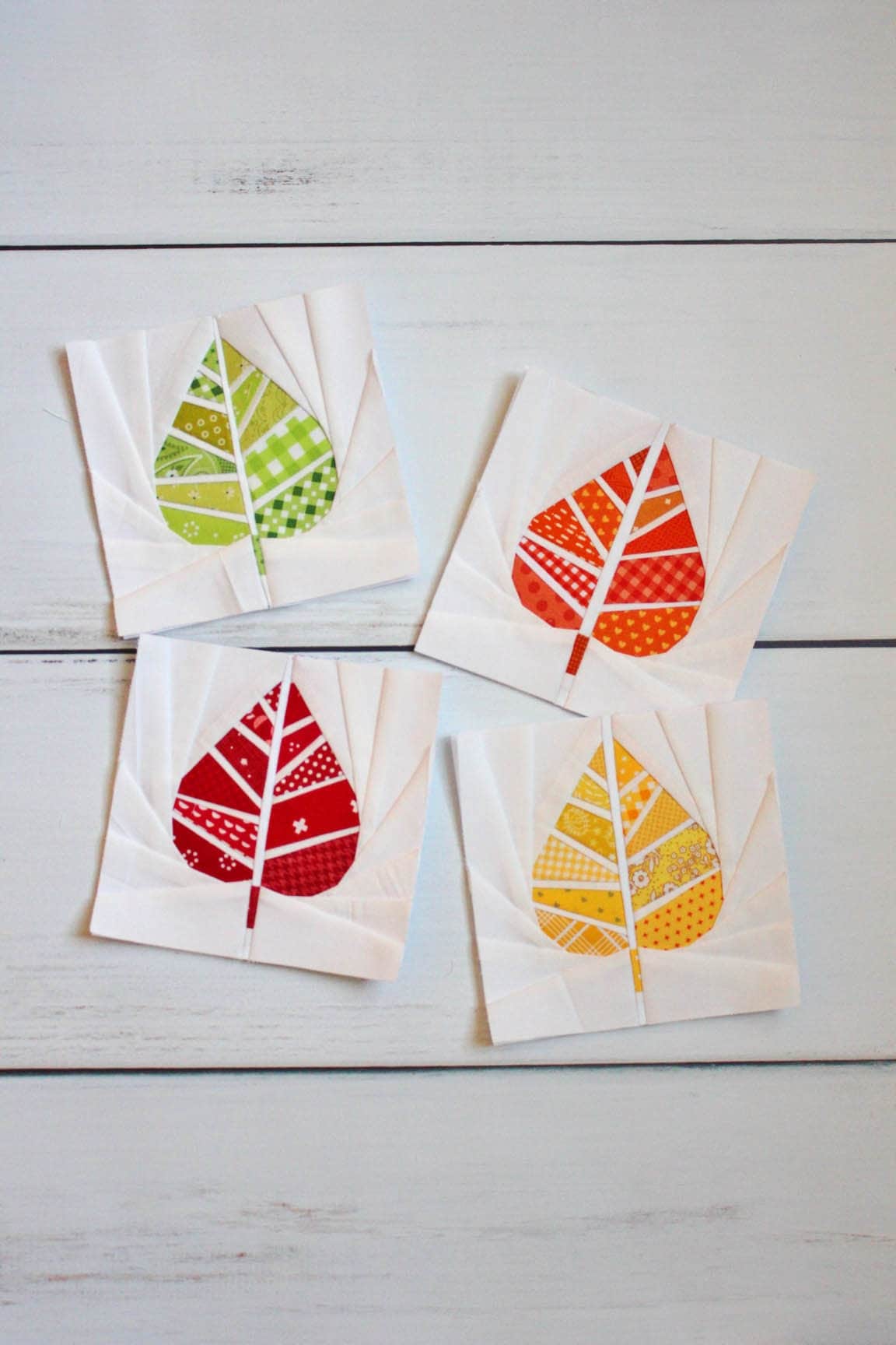 Geometric Leaf Foundation Paper Piecing Quilt Block PDF Pattern - Instant Download