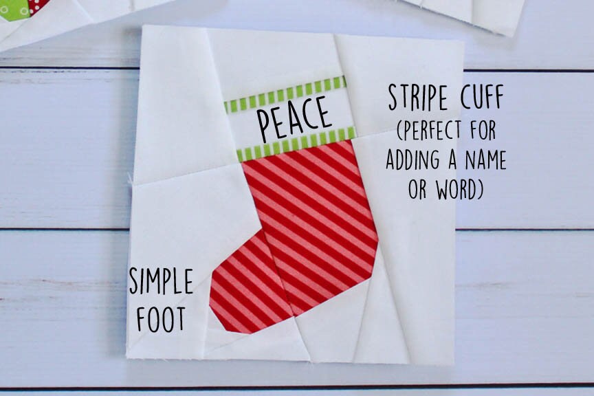 Stocking Foundation Paper Piecing Quilt Block PDF Pattern - Instant Download