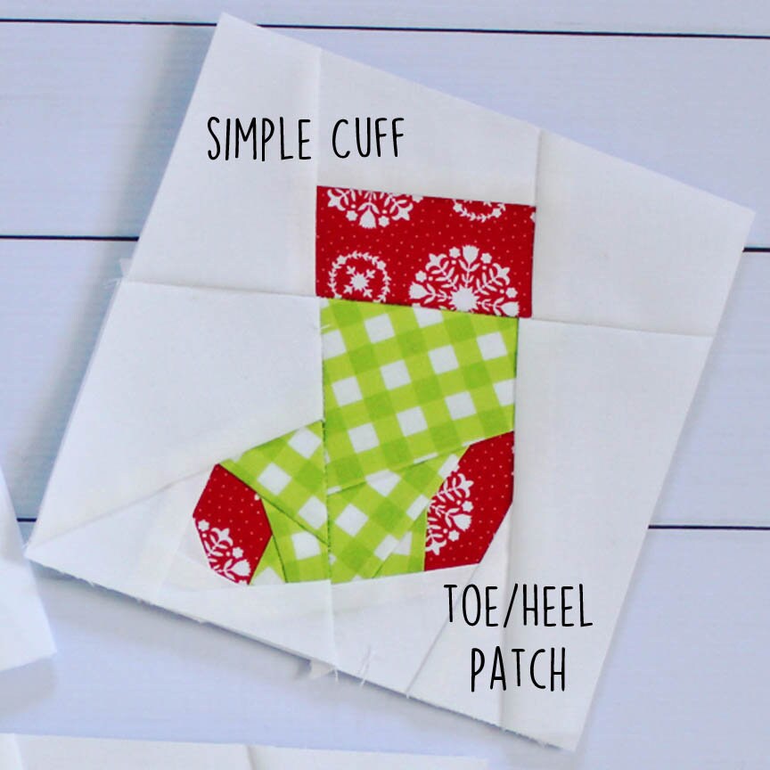 Stocking Foundation Paper Piecing Quilt Block PDF Pattern - Instant Download