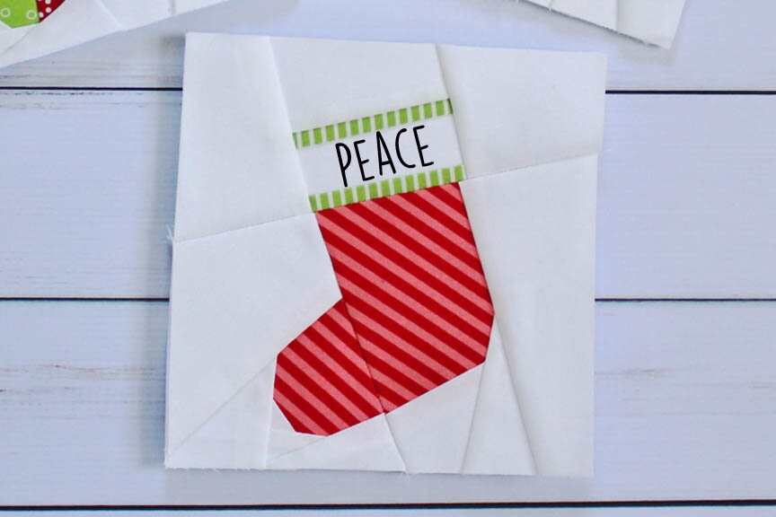 Stocking Foundation Paper Piecing Quilt Block PDF Pattern - Instant Download