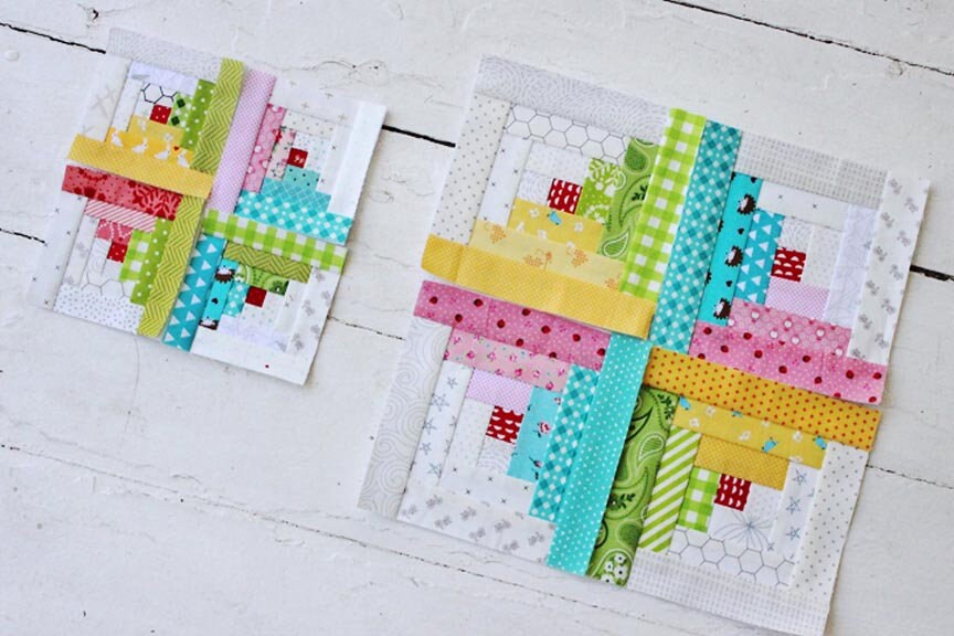 Tiny Log Cabin Foundation Paper Piecing Quilt Block PDF Pattern - Instant Download