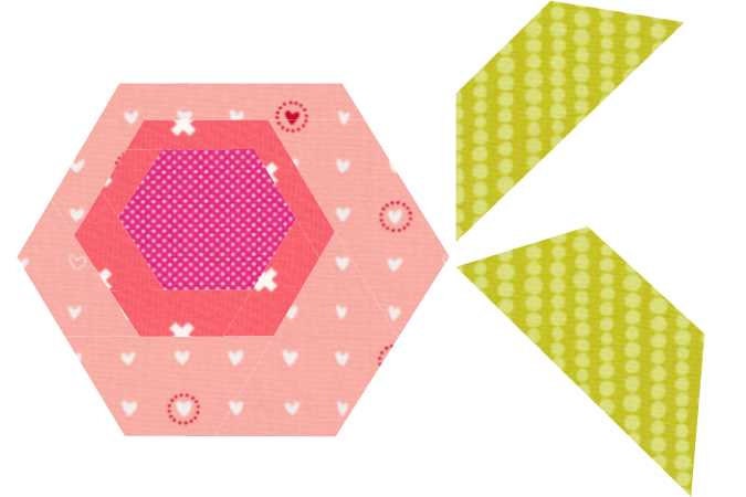 Hexie Flower Foundation Paper Piecing Quilt Block PDF Pattern - Instant Download