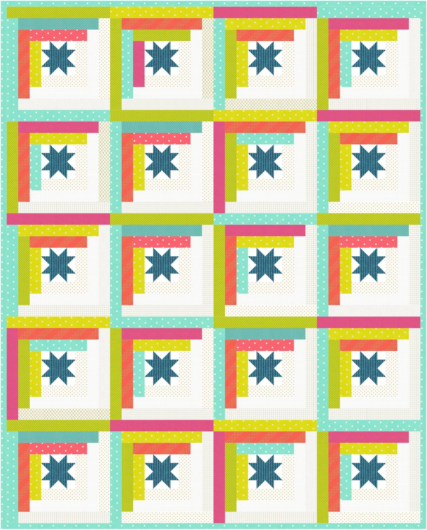 Star Cabins Quilt PDF Pattern - Instant Download