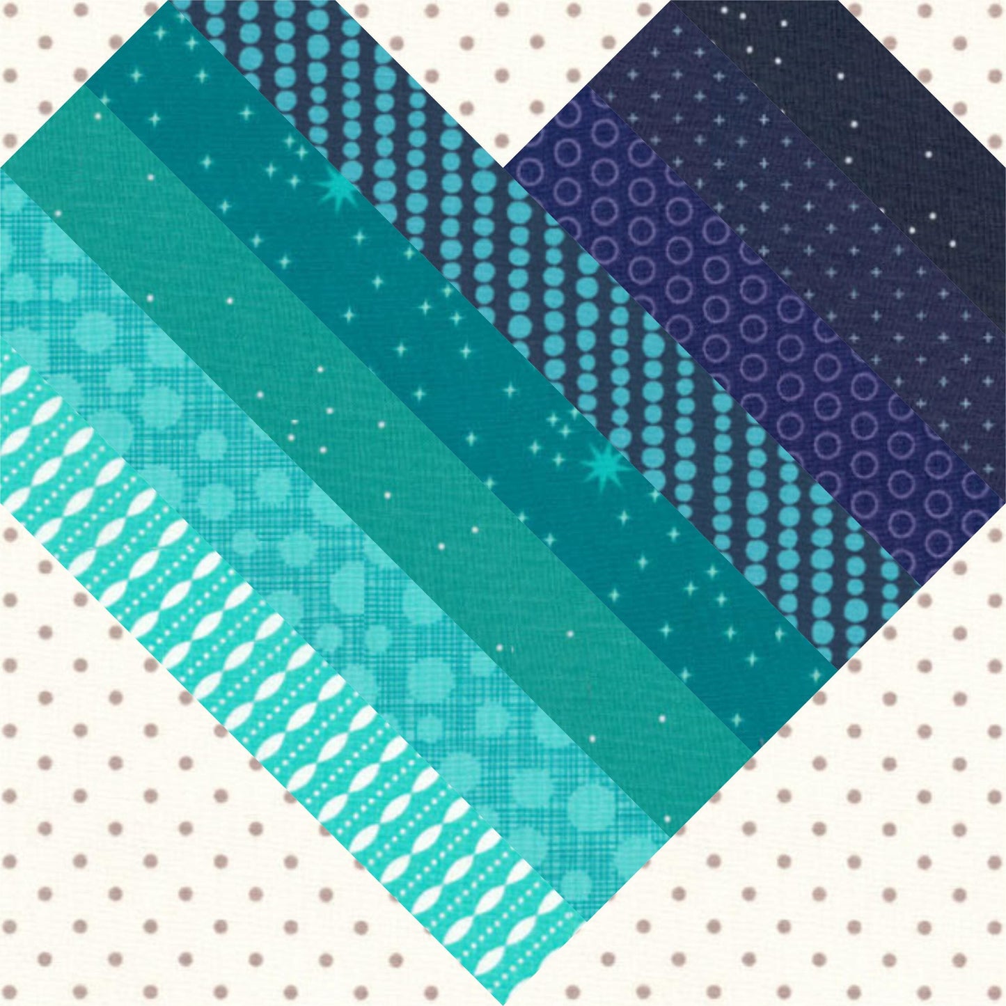 Striped Heart Foundation Paper Piecing Quilt Block PDF Pattern - Instant Download