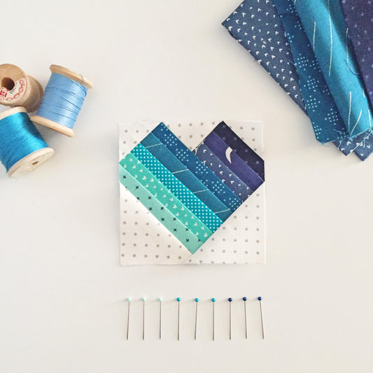 Striped Heart Foundation Paper Piecing Quilt Block PDF Pattern - Instant Download