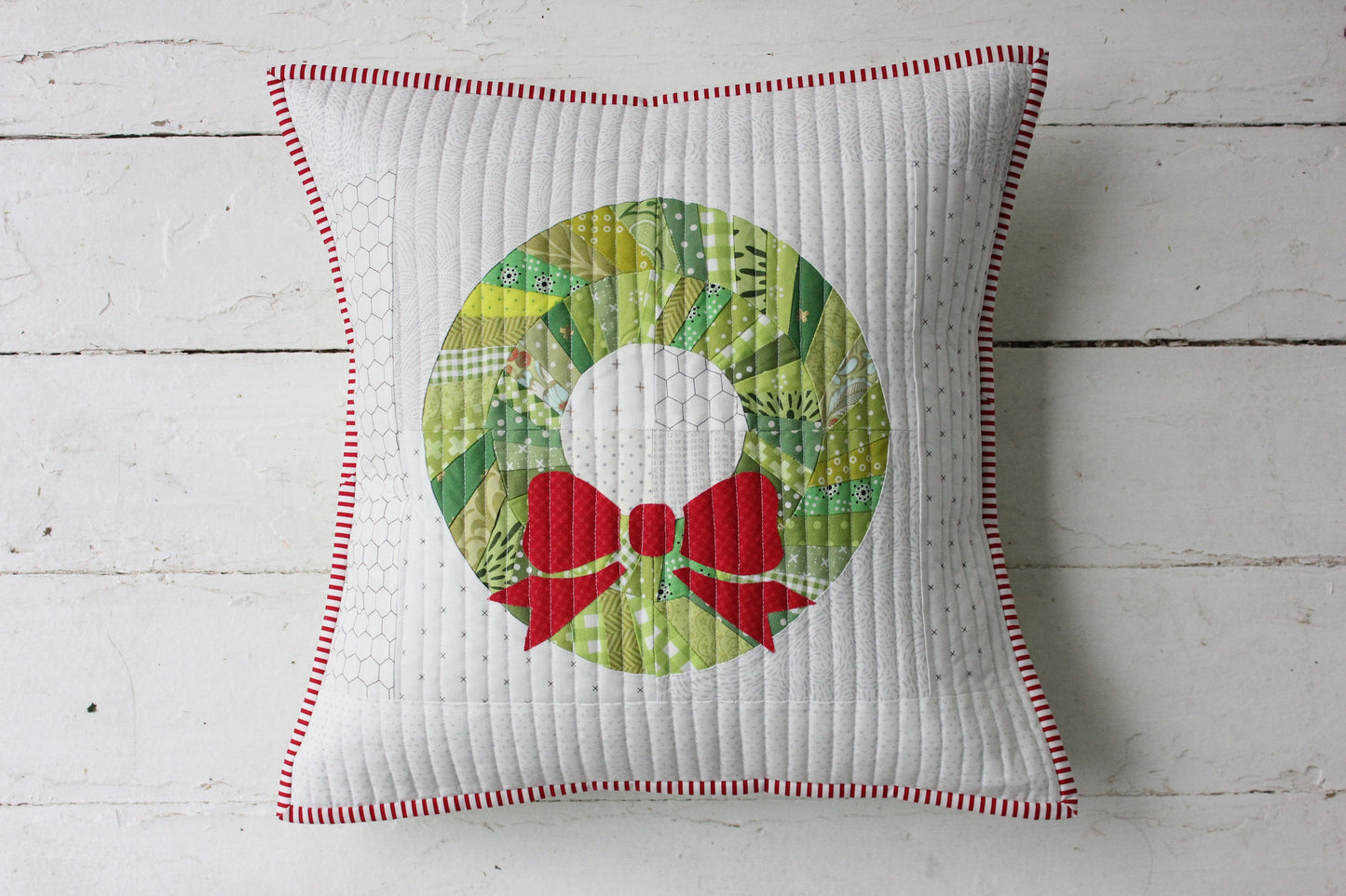 Herringbone Wreath Quilt Block PDF Pattern - Instant Download