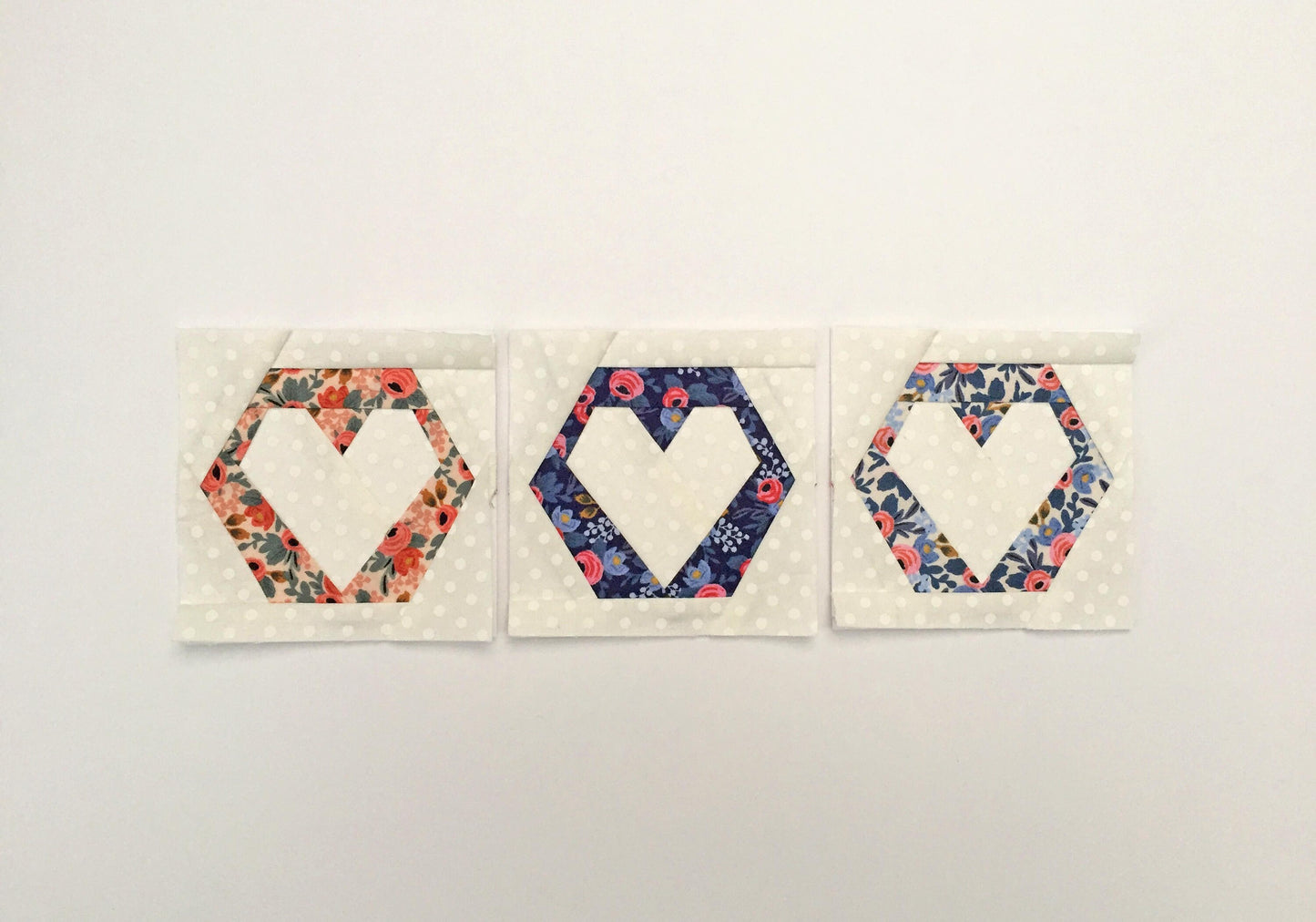 Hexie Heart Foundation Paper Piecing Quilt Block PDF Pattern - Instant Download