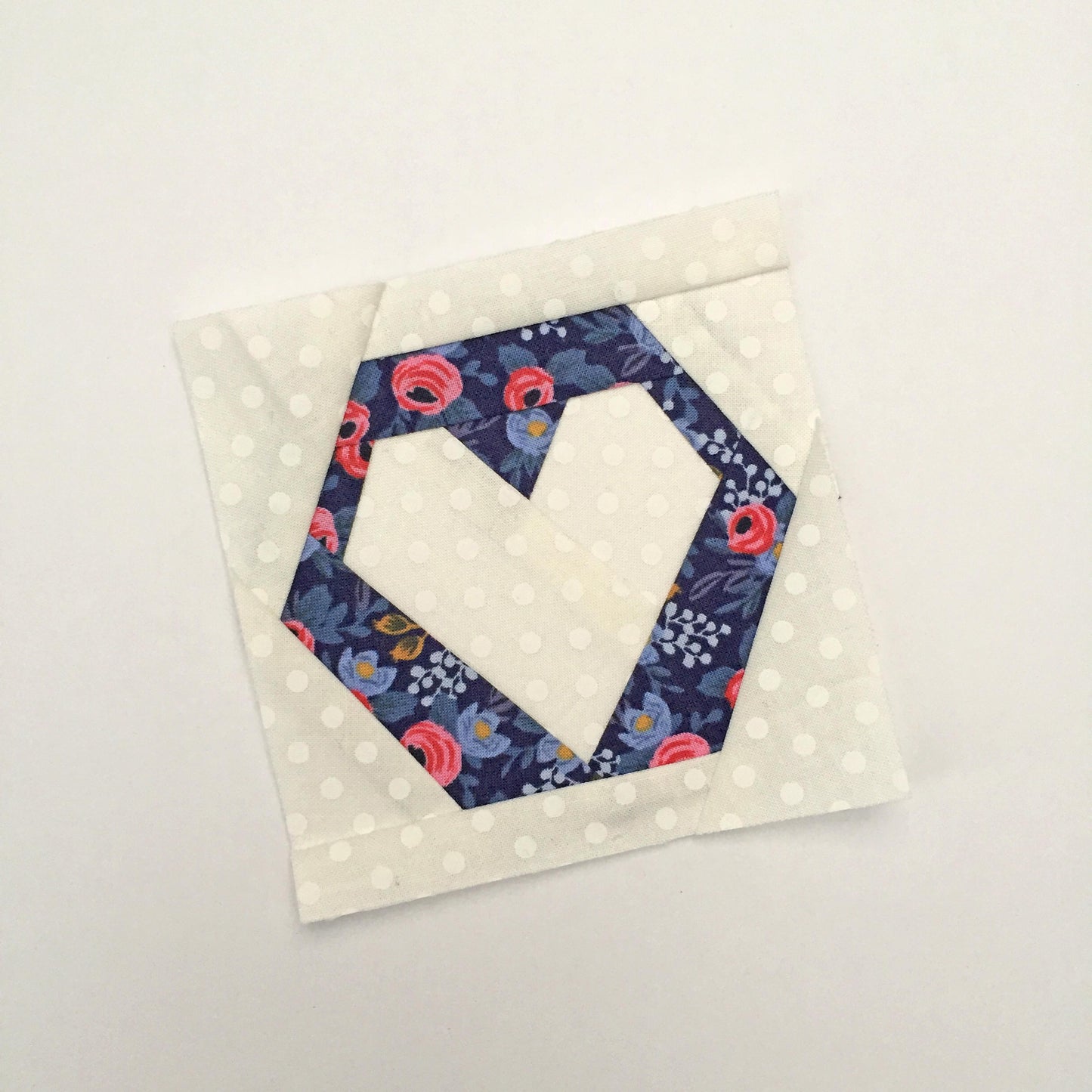 Hexie Heart Foundation Paper Piecing Quilt Block PDF Pattern - Instant Download