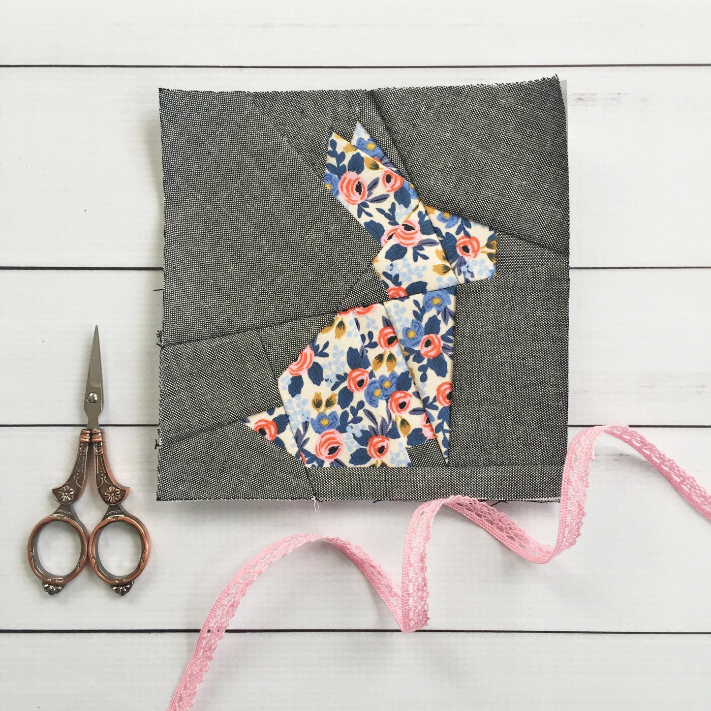 Bunny Foundation Paper Piecing Quilt Block PDF Pattern - Instant Download