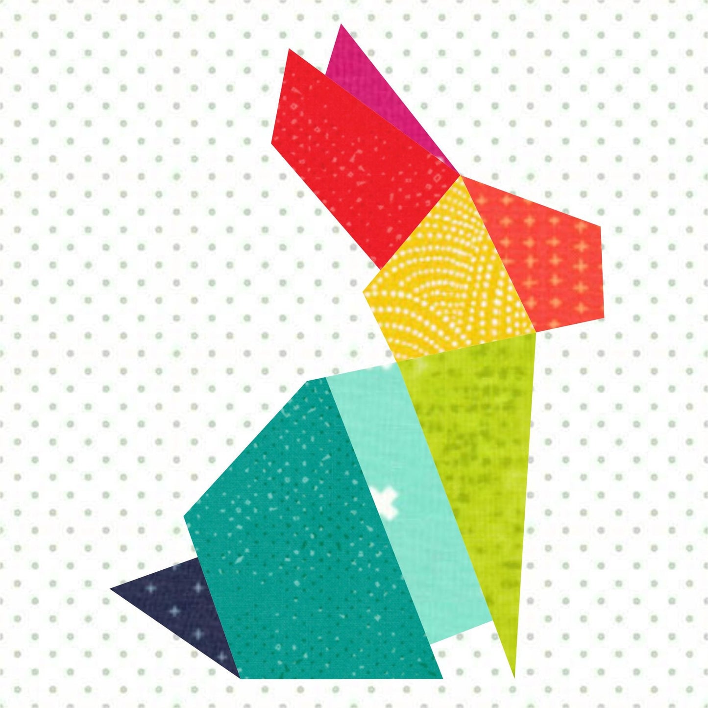 Bunny Foundation Paper Piecing Quilt Block PDF Pattern - Instant Download