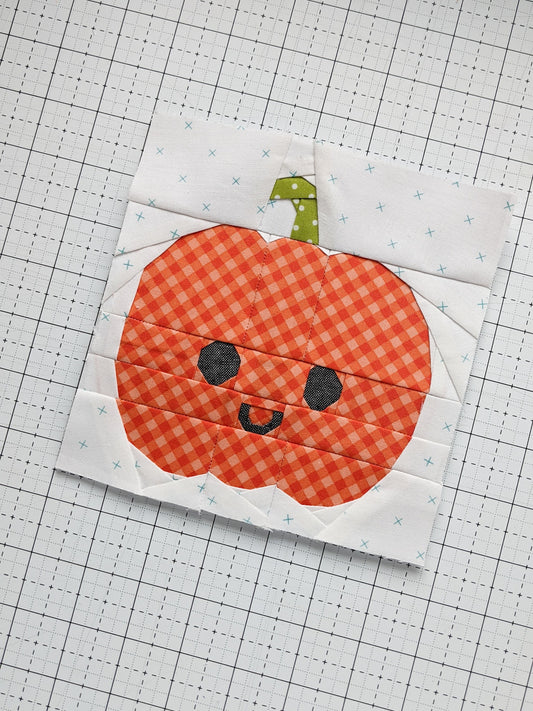 Cute Pumpkin Foundation Paper Piecing Quilt Block PDF Pattern - Instant Download