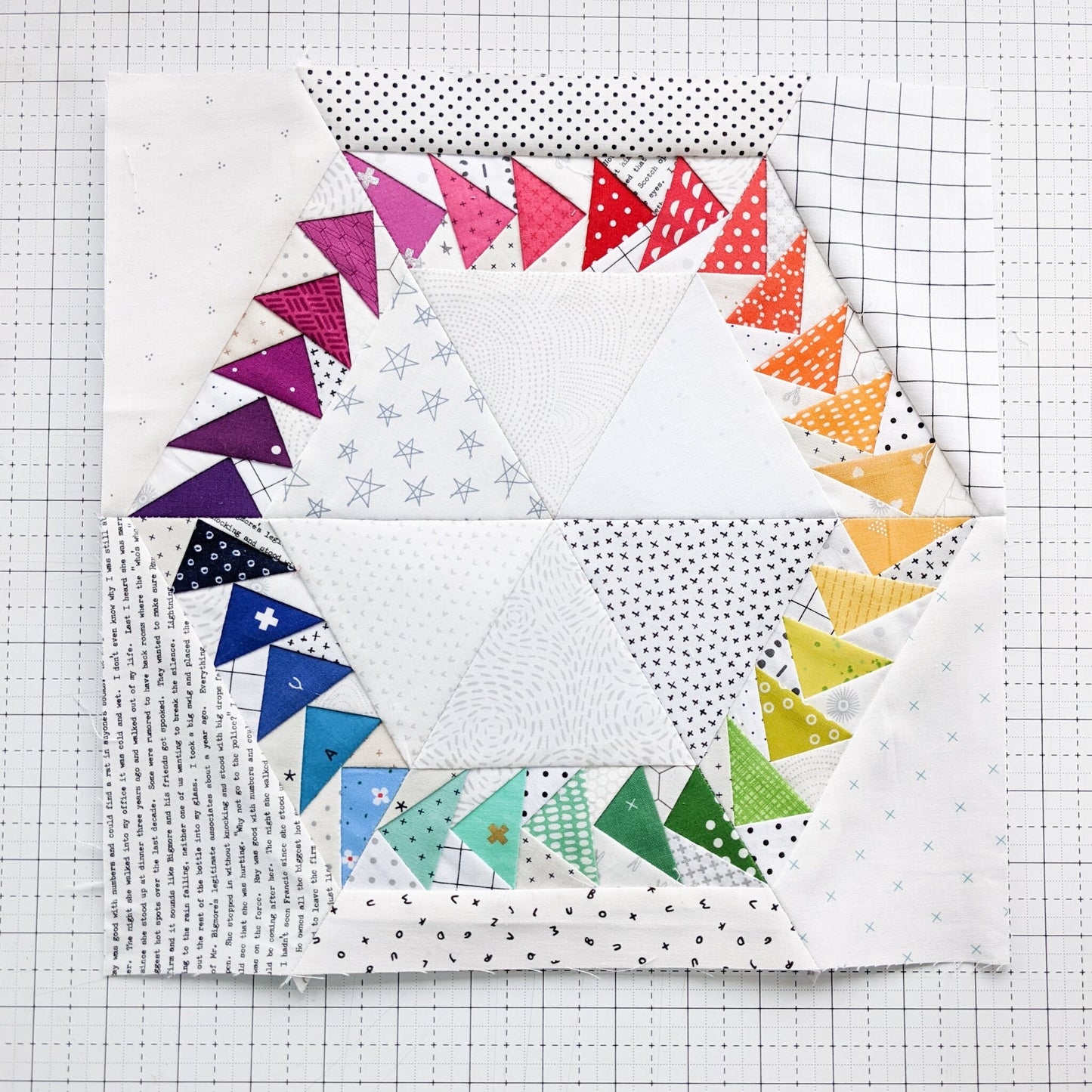 Geo Hexie Foundation Paper Piecing Quilt Block PDF Pattern - Instant Download