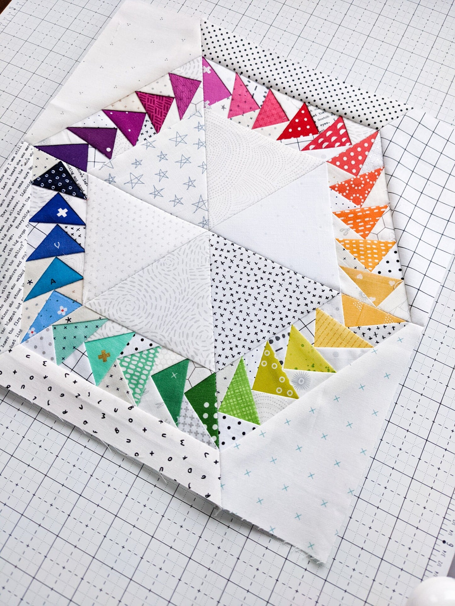 Geo Hexie Foundation Paper Piecing Quilt Block PDF Pattern - Instant Download