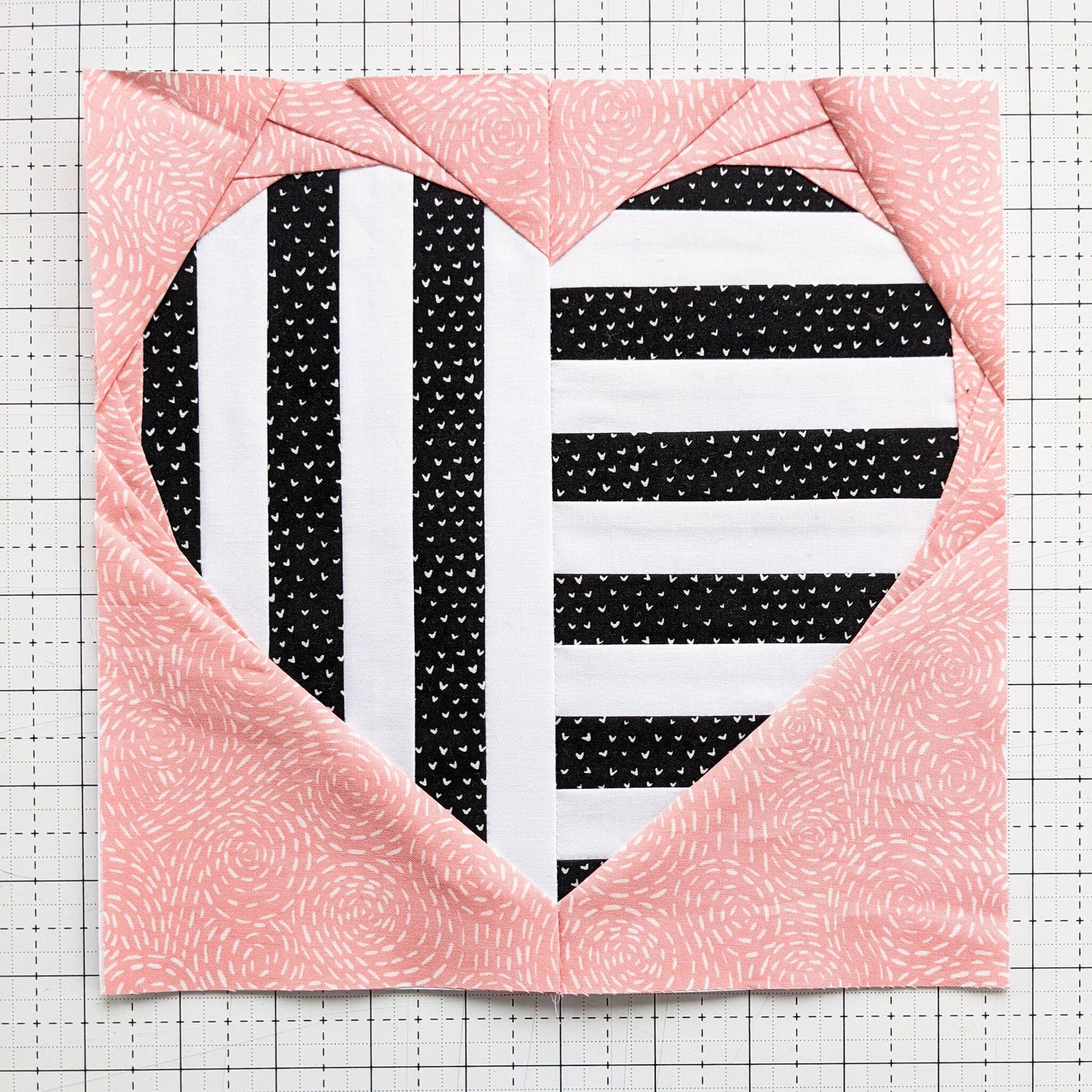 Mod Heart Foundation Paper Piecing Quilt Block PDF Pattern - Instant Download