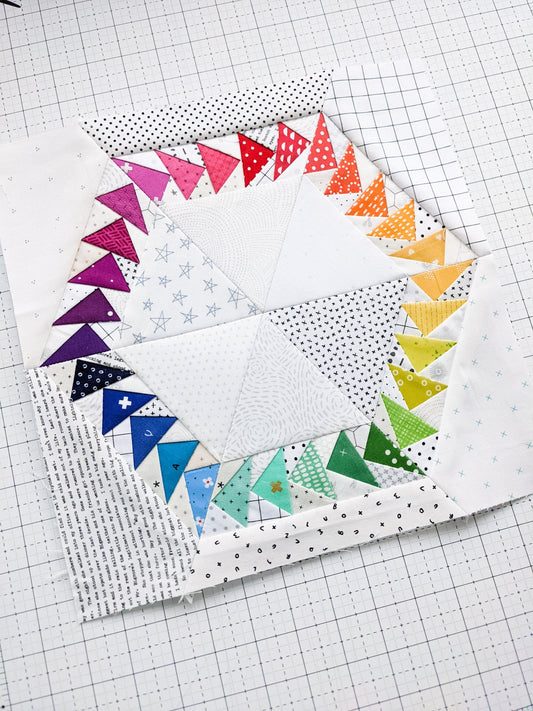 Geo Hexie Foundation Paper Piecing Quilt Block PDF Pattern - Instant Download