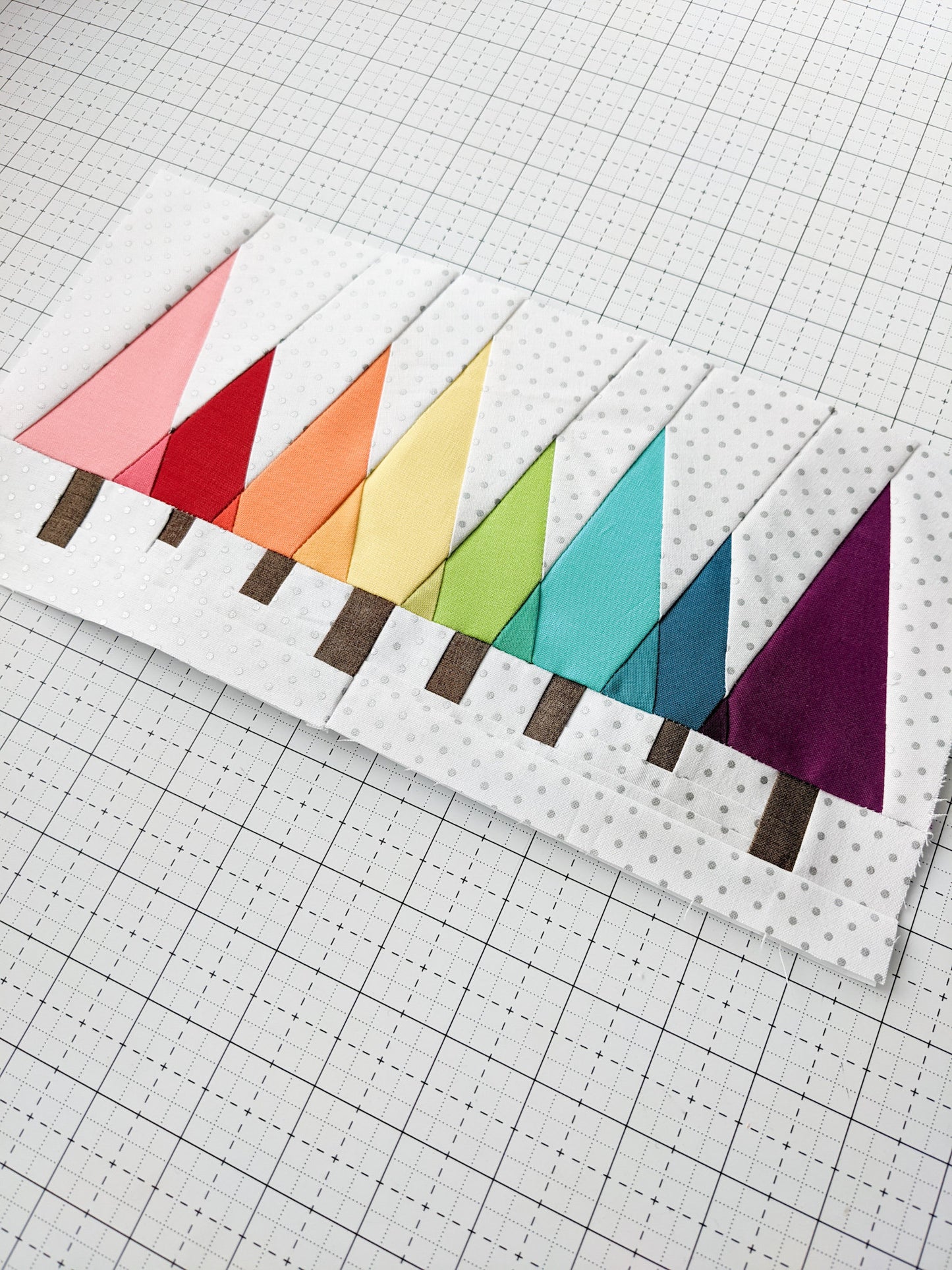 Rainbow Forest Foundation Paper Piecing Quilt Block PDF Pattern - Instant Download
