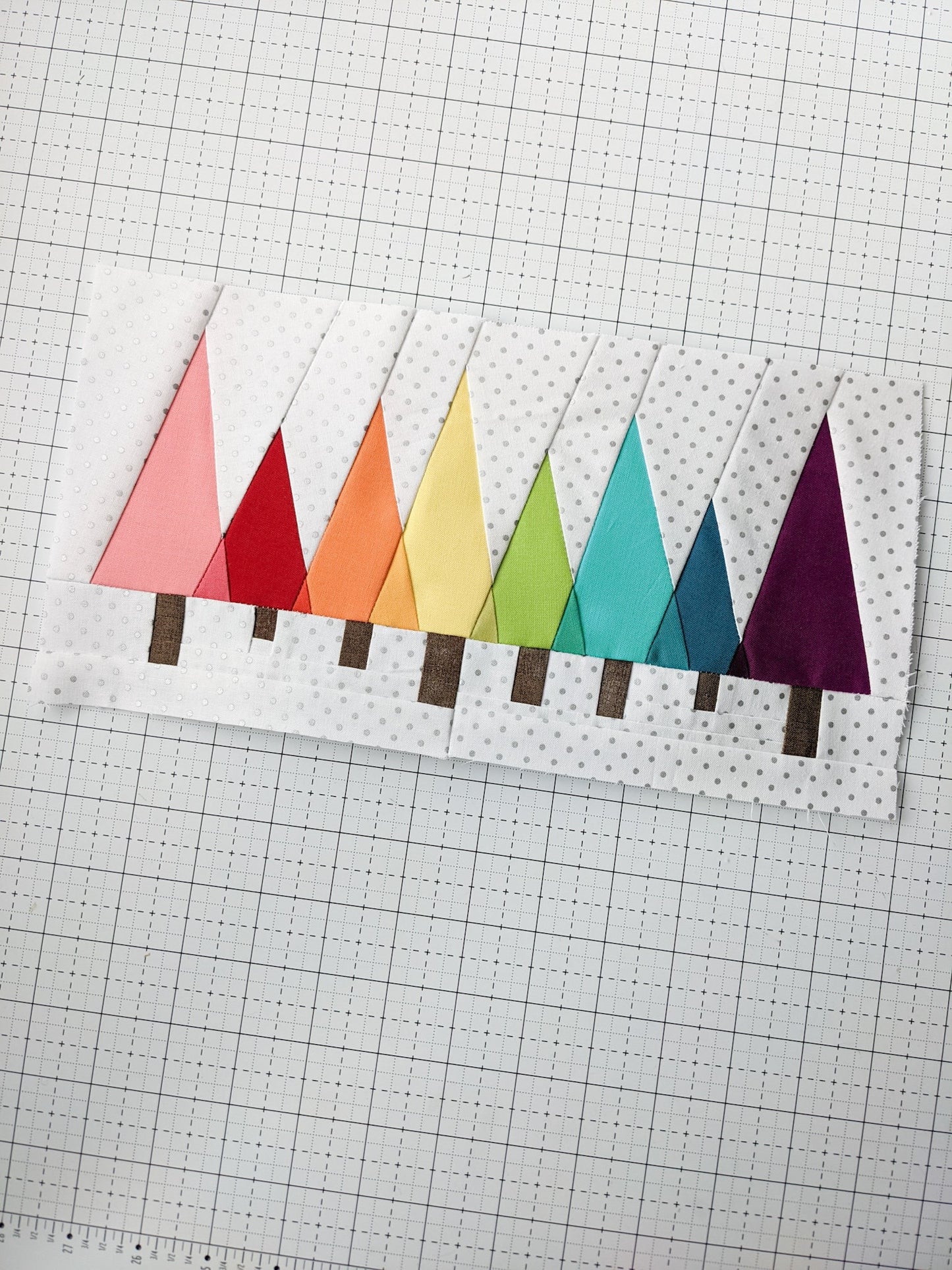 Rainbow Forest Foundation Paper Piecing Quilt Block PDF Pattern - Instant Download