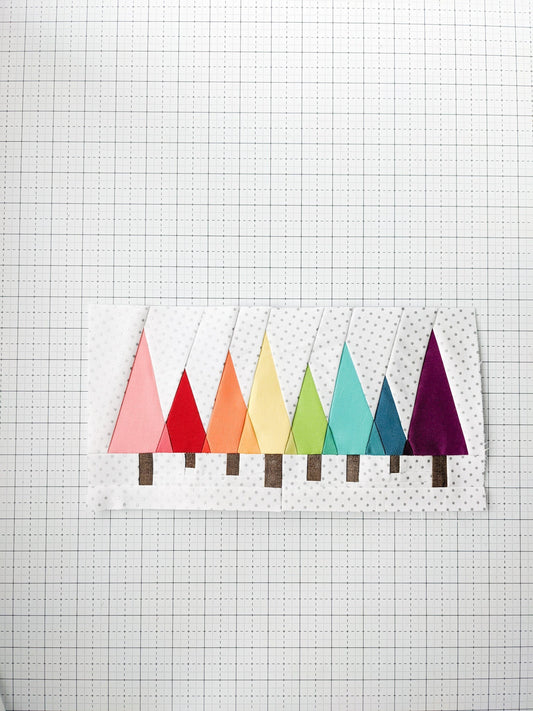 Rainbow Forest Foundation Paper Piecing Quilt Block PDF Pattern - Instant Download