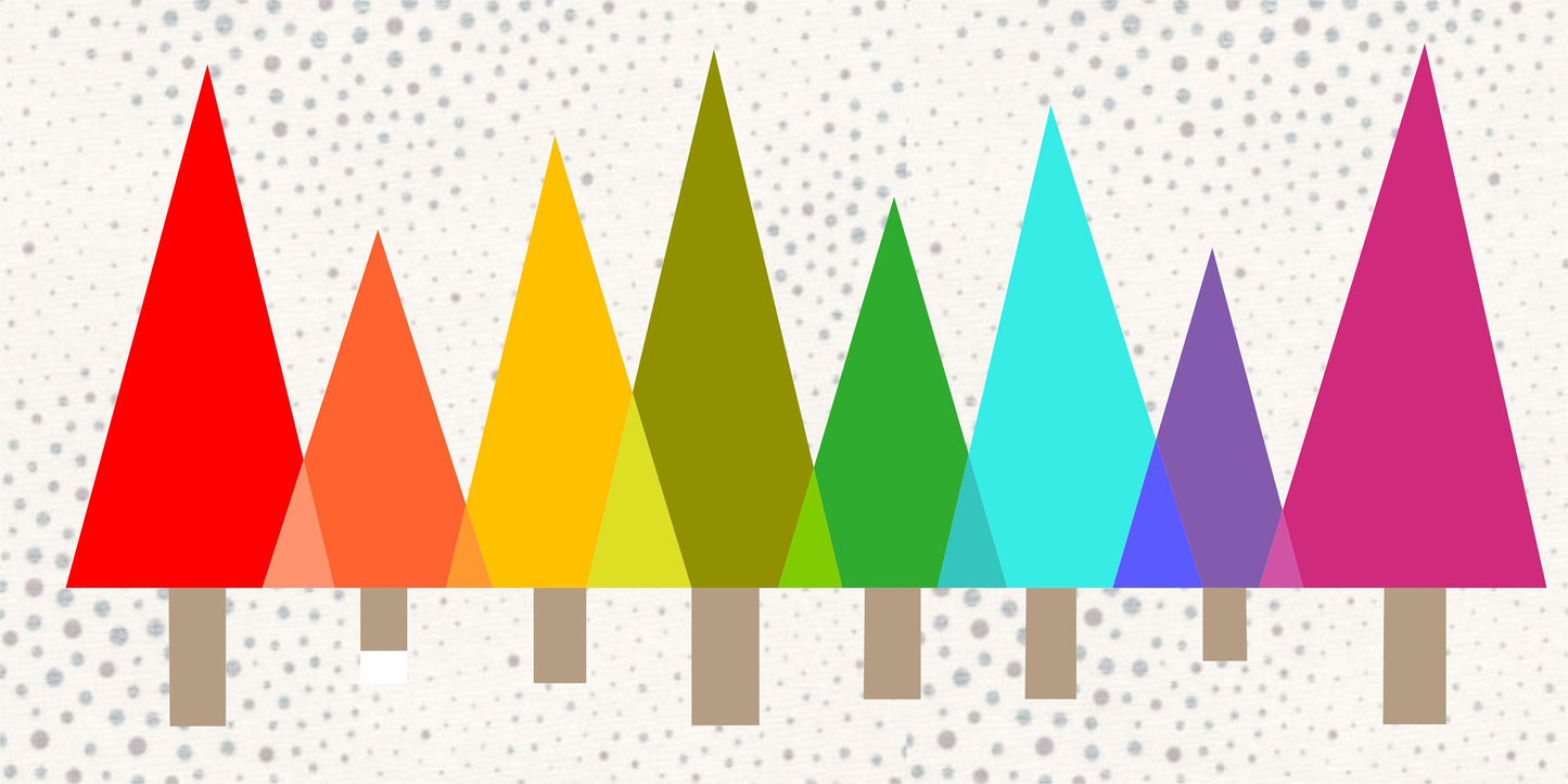 Rainbow Forest Foundation Paper Piecing Quilt Block PDF Pattern - Instant Download