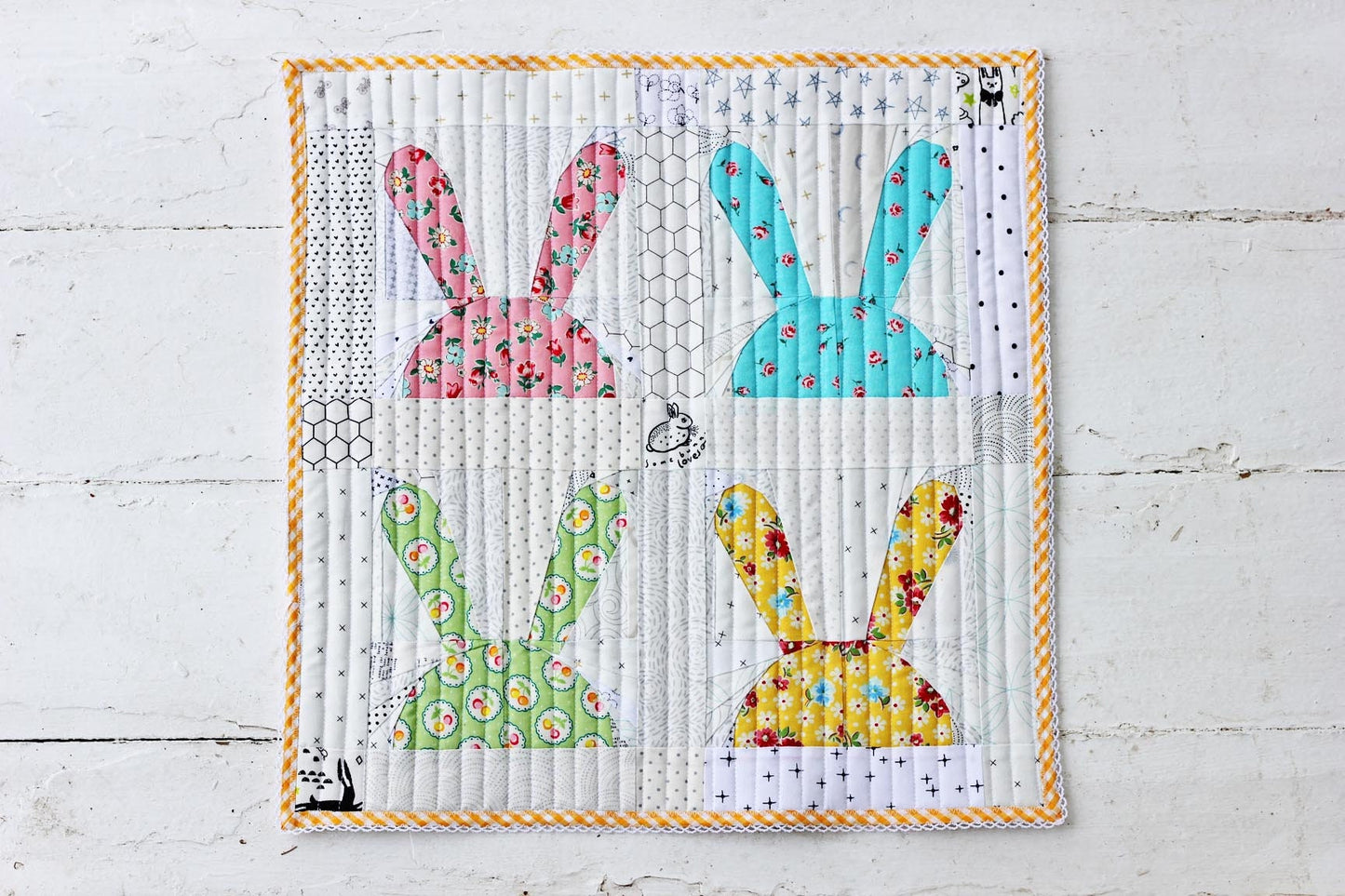 Peek-a-Boo Bunny Foundation Paper Piecing Quilt Block PDF Pattern - Instant Download