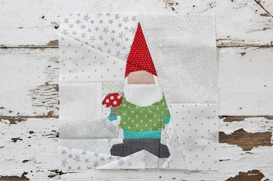 Forest Gnome Foundation Paper Pieced Quilt Block PDF Pattern - Instant Download