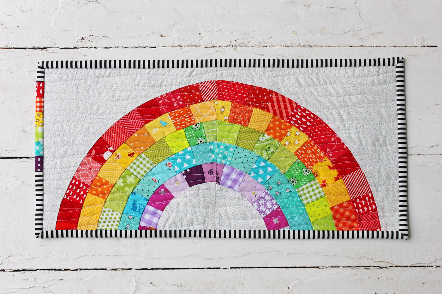 Scrappy Rainbow Mini Quilt PDF Pattern - Instant Download