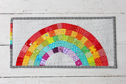 Scrappy Rainbow Mini Quilt PDF Pattern - Instant Download