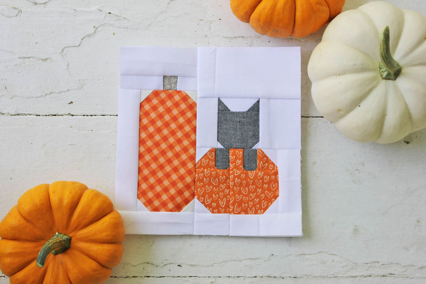 Autumn Kitty Foundation Paper Pieced Quilt Block PDF Pattern - Instant Download