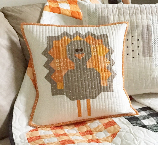 Gobble Gobble Turkey Pillow Cover PDF Pattern - Instant Download