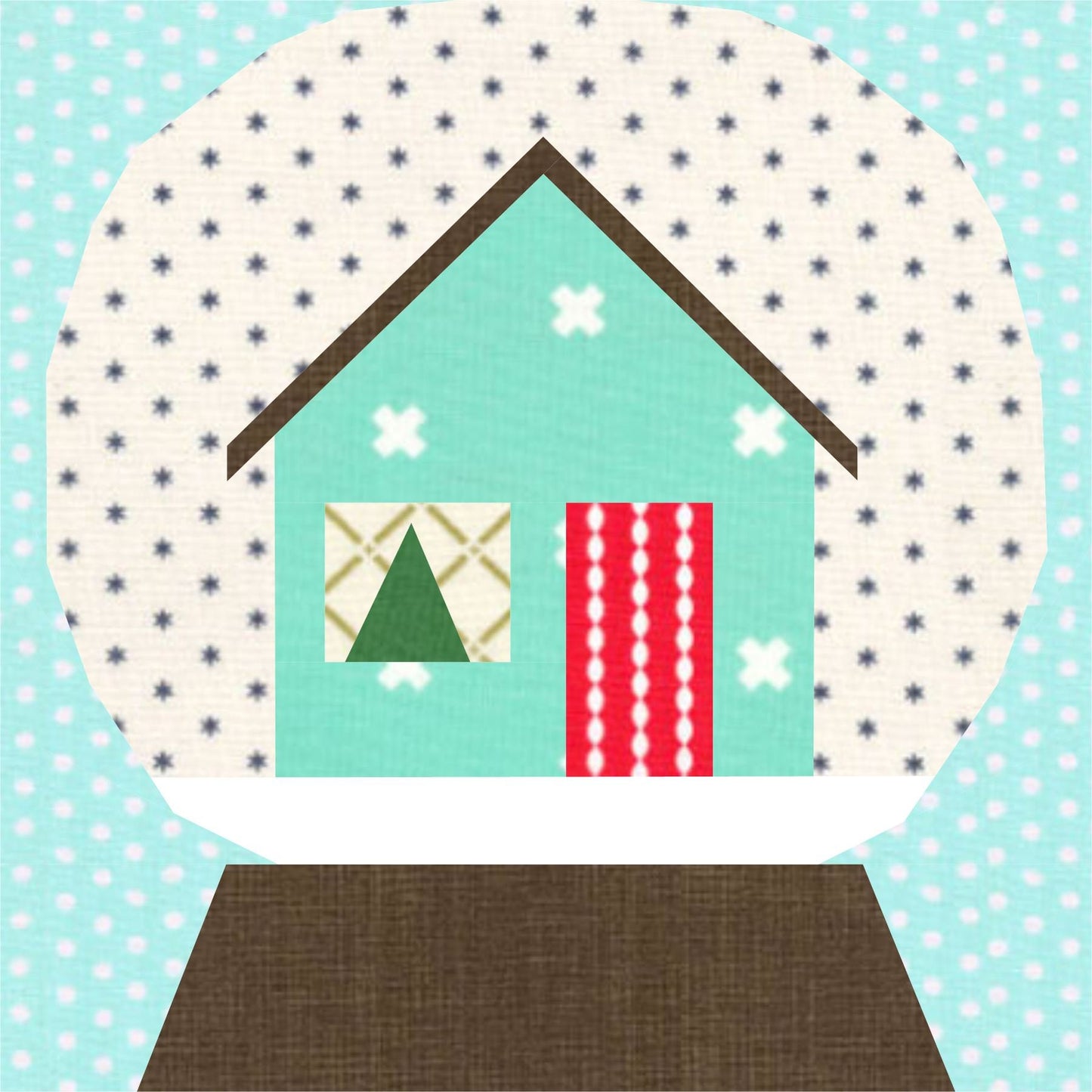 Snow Globe Foundation Paper Piecing Quilt Block PDF Pattern - Instant Download